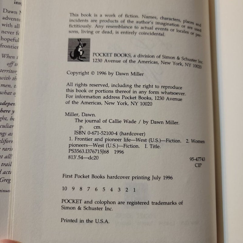 The Journal of Callie Wade (1996 First Edition)