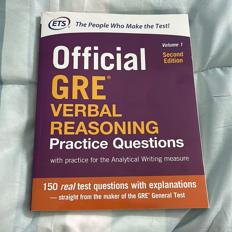 Official GRE Verbal Reasoning Practice Questions, Second Edition, Volume 1