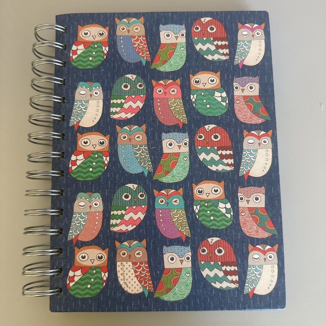 Hardcover Spiral Bound Owl Notebook Lined Pages by N/A, Hardcover