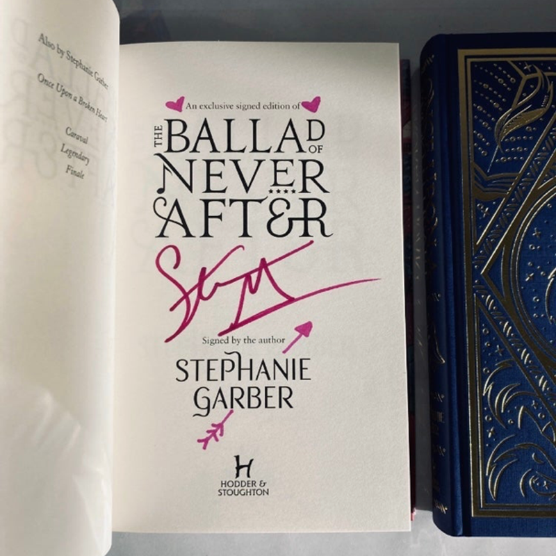 Signed Dragon Cover - The Ballad of Never After - top Stephanie Garber - TBONA