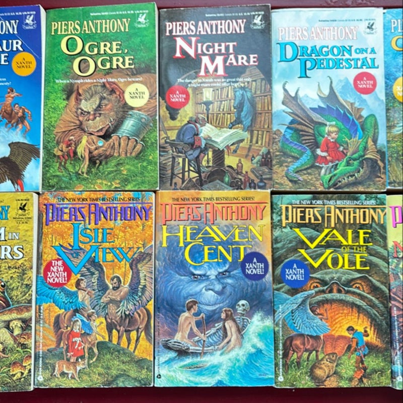 13 Xanth Books: Piers Anthony (VG) Castle Roogna Centaur Aisle Ogre Hevenly Cent (#3-13, 19, 22)