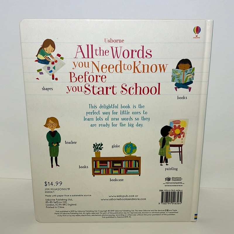 Usborne All the Words You Need To Know Before You Start School 