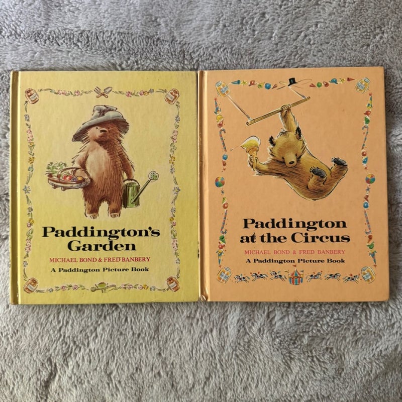 VINTAGE Paddington’s Garden & Paddington At The Circus (Set of 2) • 1st American Editions