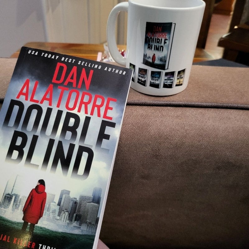 Signed copy double blind with matching coffee mug