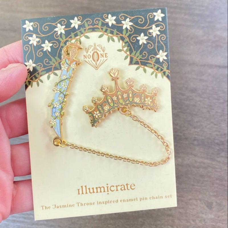 The Jasmine Throne enamel pin chain set