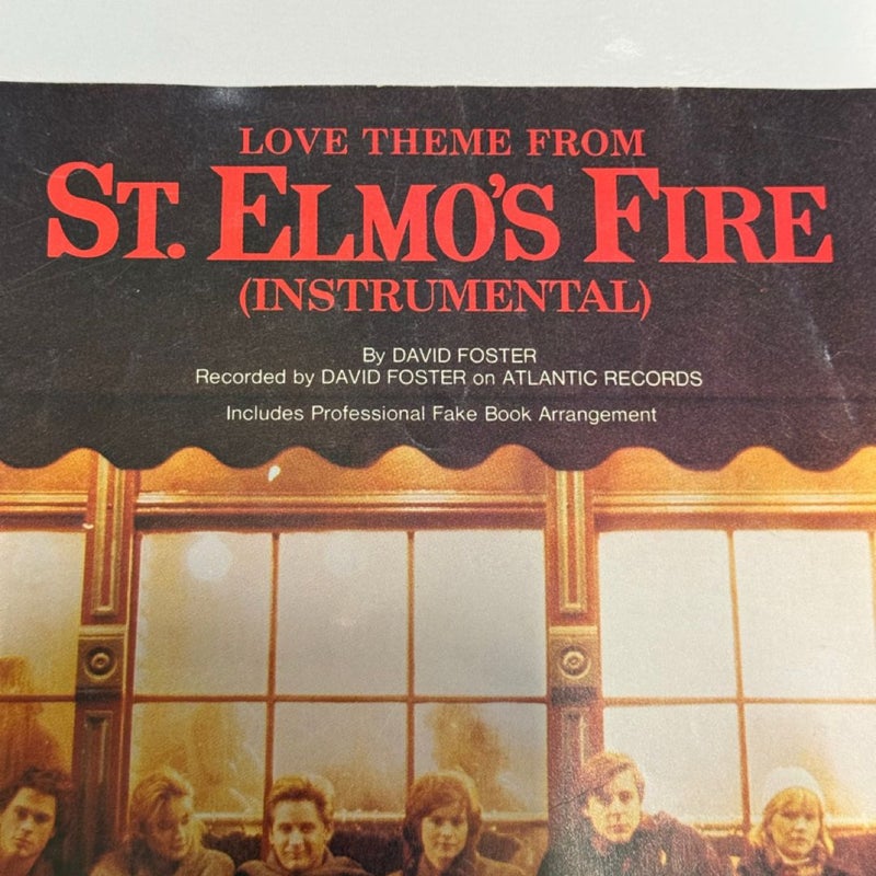 ST ELMOS FIRE THEME Sheet Music Vintage 1985 Movie Song Instrumental Guitar 