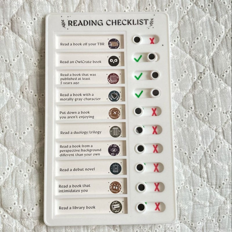 OWLCRATE Reading Checklist — TBR 