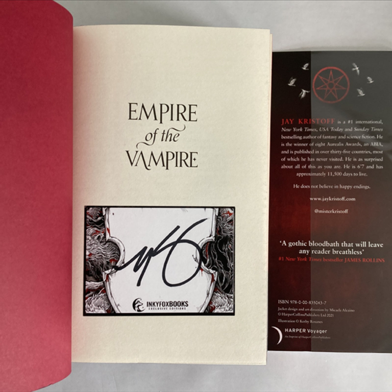 Empire of outlets the Vampire by Jay Kristoff InkyFox Edition. EotV Inky Fox