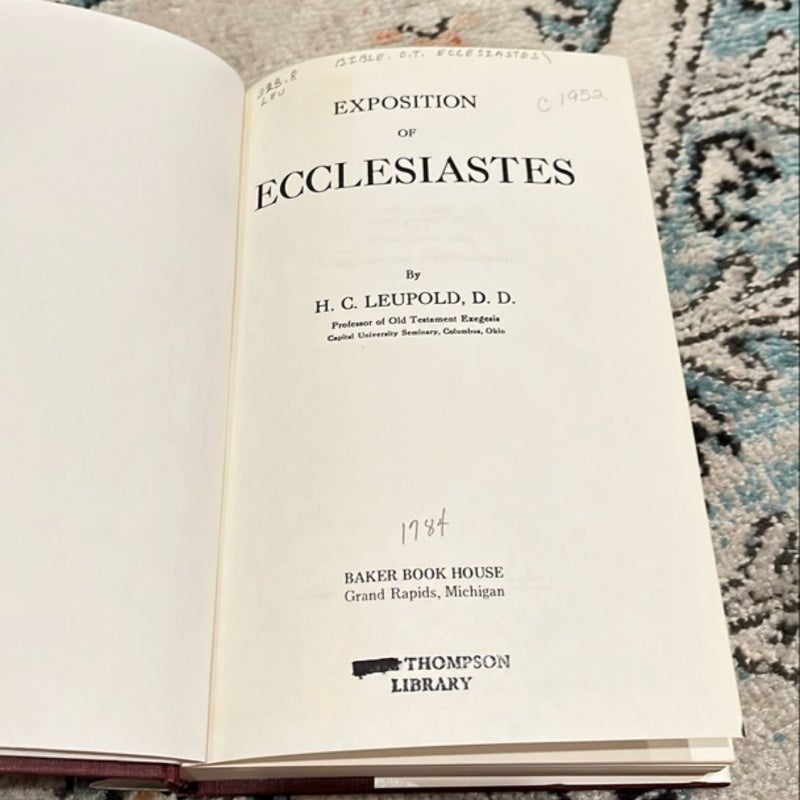 Exposition of Ecclesiastes