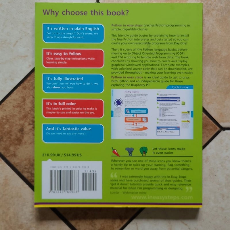 Python in easy steps by mike mcgrath paperback pangobooks