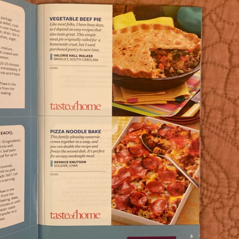 Taste of  Home Freezer Meals (Recipe Cards)