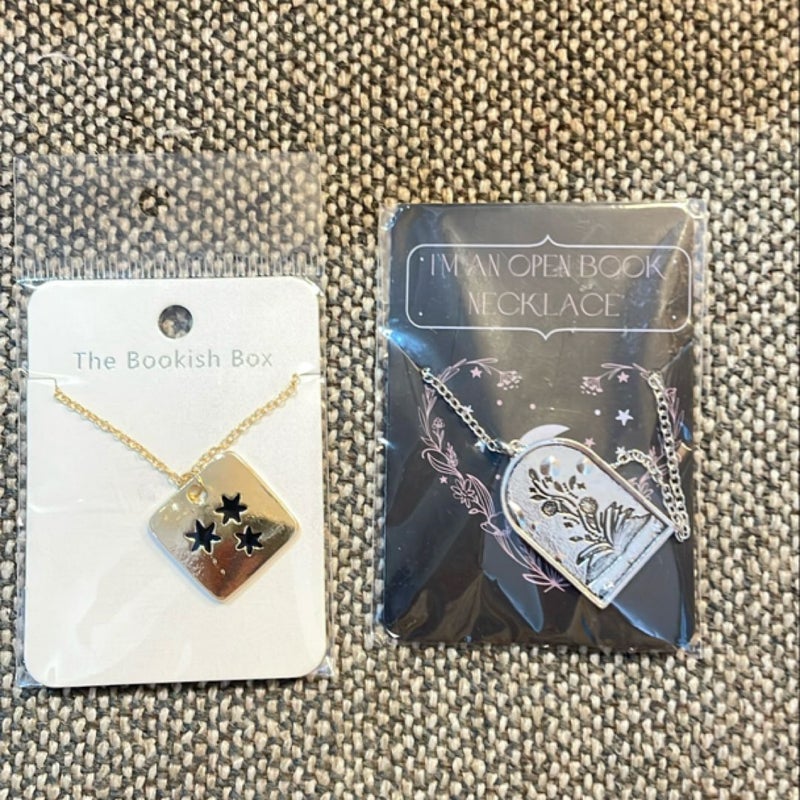 Bookish Box necklaces, bracelets and rings