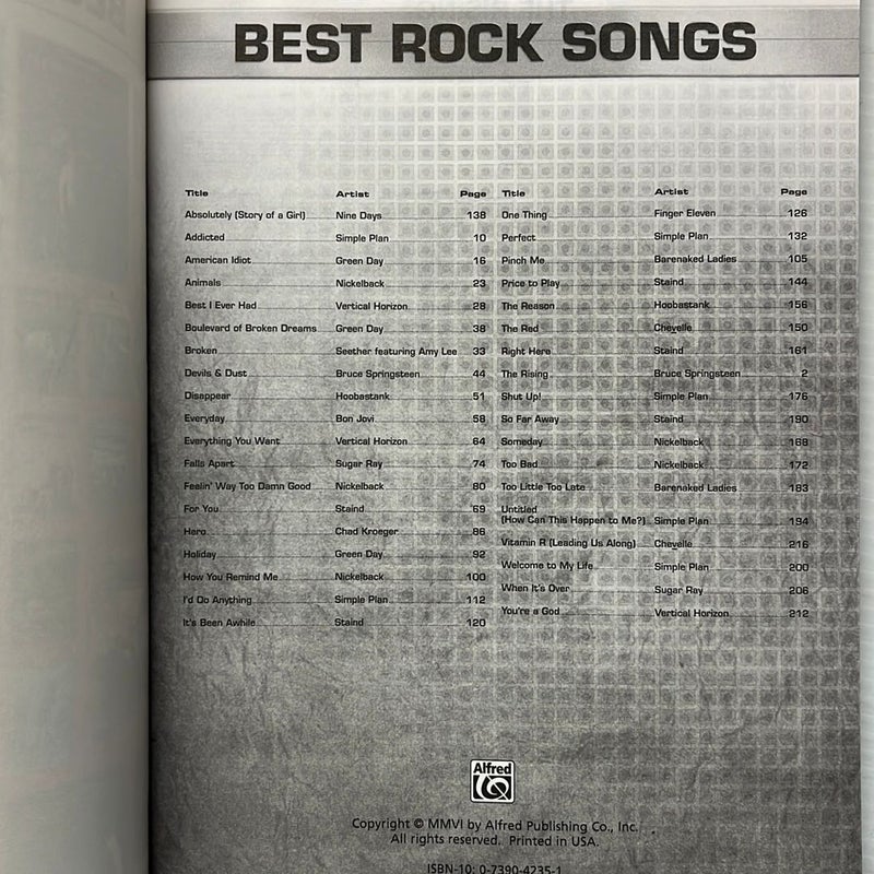 2000-2005 Best Rock Songs