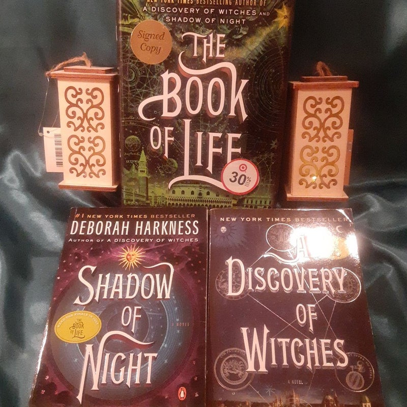 Complete All Souls book trilogy by Deborah Harkness, Book of Life is signed by author! 
