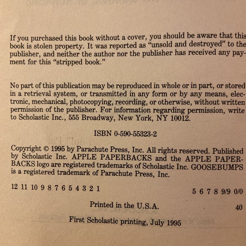 Goosebumps Reader Beware: Escape from the Carnival of Horrors (***SIGNED BY R.L. STINE, First Edition First Printing)