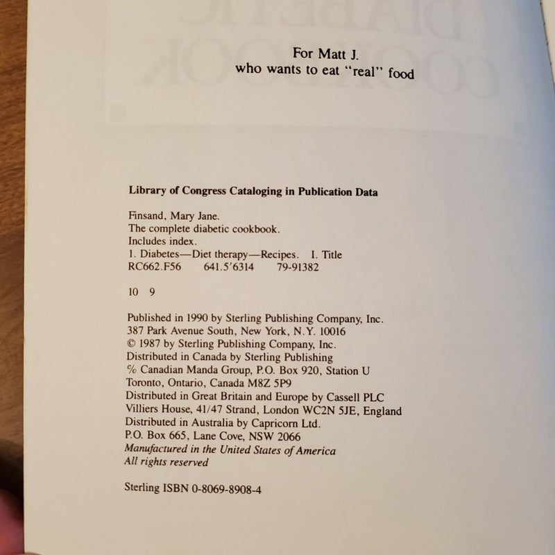 The Complete Diabetic Cookbook