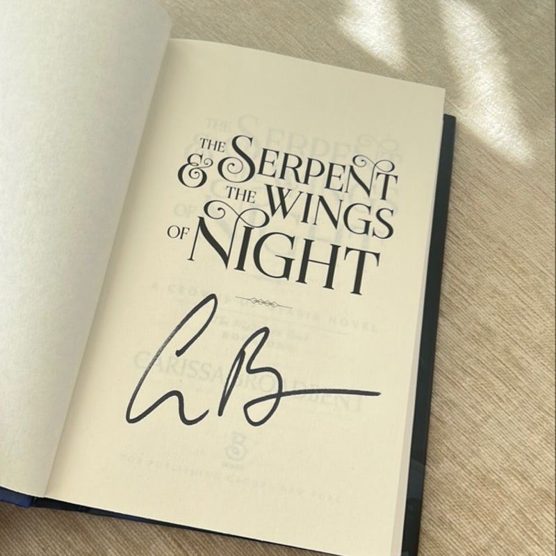 SIGNED The Serpent and the Wings of Night by Carissa Broadbent