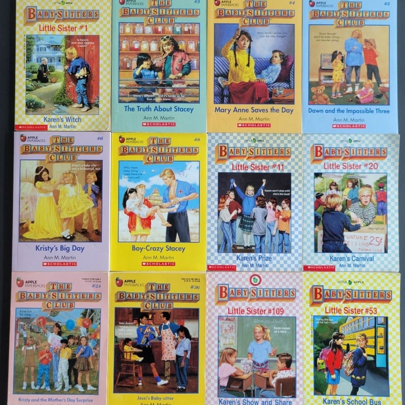 
THE BABYSITTERS CLUB VINTAGE 1980s SET OF 12 BOOKS ANN. M. MARTIN MIXED COVERS