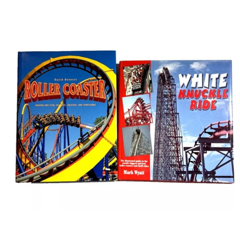 Lot Of 2 Roller Coaster Themed Books, HC with Dust Jackets, Excellent Condition