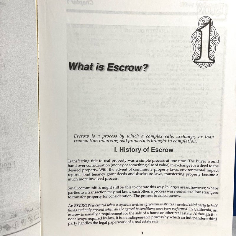 Escrow 1: An Introduction (4th Edition) Textbook - Real Estate Guide