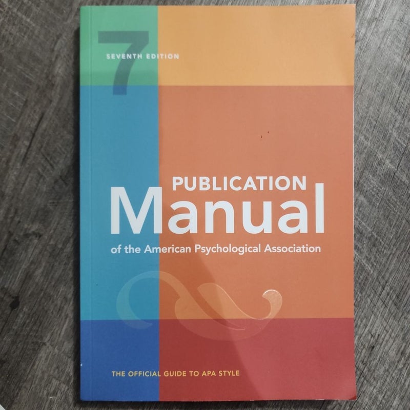 Publication Manual of the American Psychological Association