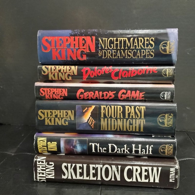 Lot of 6 Early Stephen King Suspense Hardback Novels 1985 - 1993