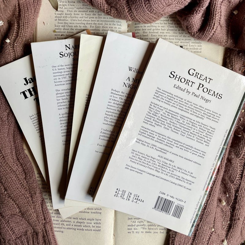 5 Dover Thrift Editions Books