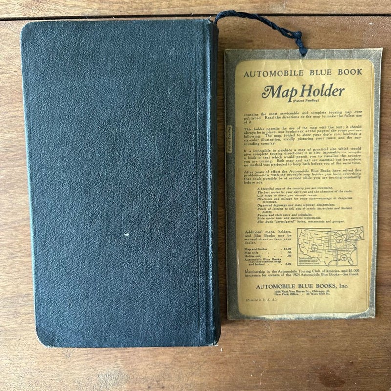 Automobile Blue Book with Original Map Holder