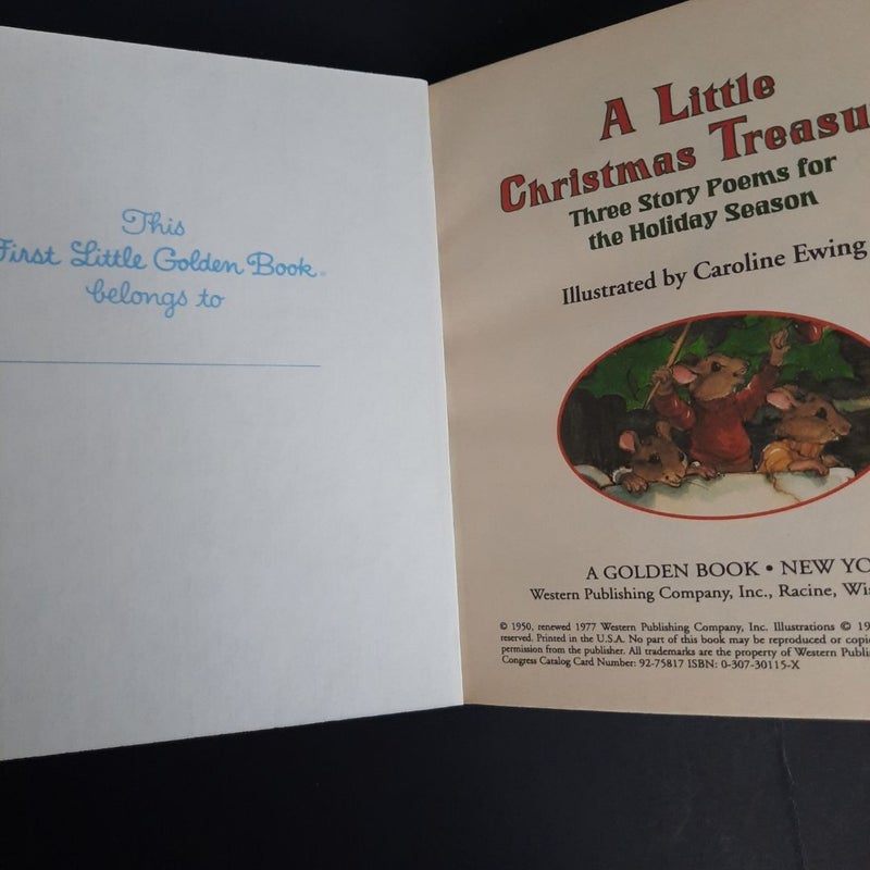 A Little Christmas Treasury 3 Story Poems Holiday a First Little Golden Book