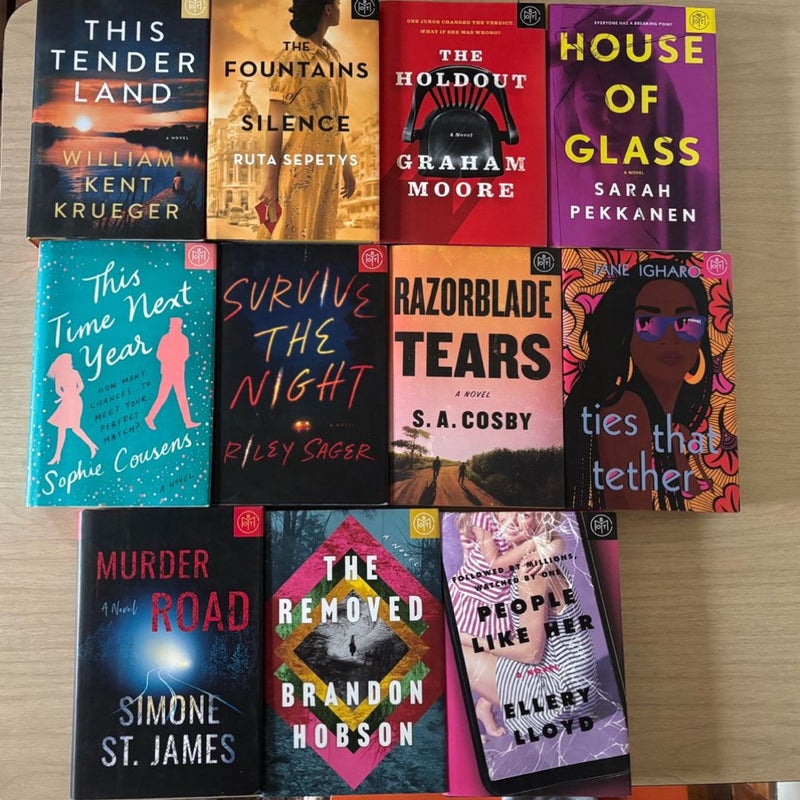 Lot of 11 “Book of the Month” Hardback Books with Slip Covers