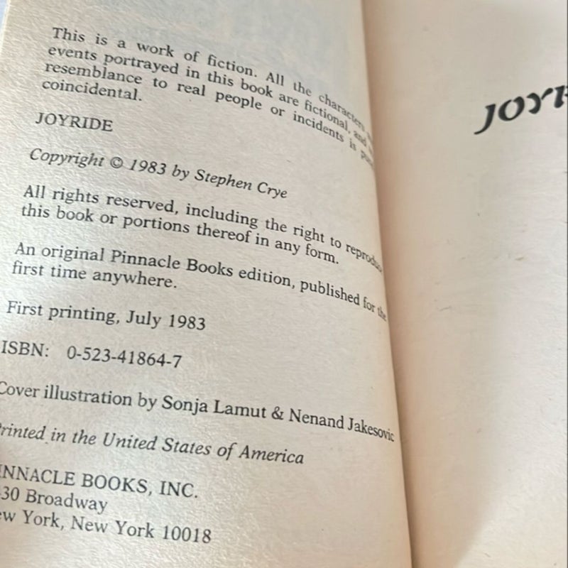Joyride *1983 first edition, rare