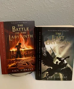 Set of 2 Percy Jackson and the Olympians Books, The Battle of the Labyrinth (Book Four) & The Last Olympian (Book Five)