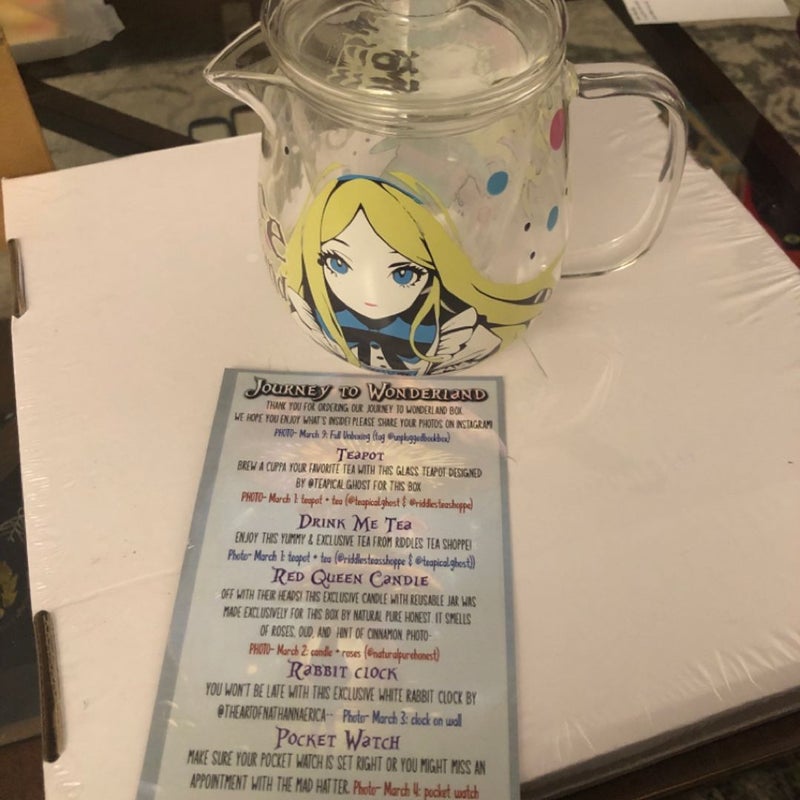 Alice in Wonderland glass teapot
