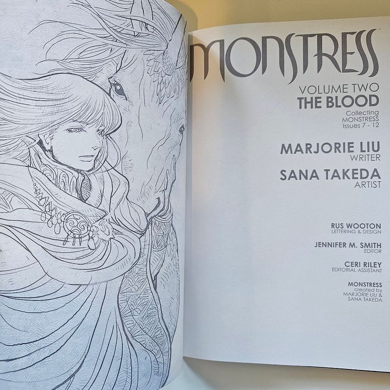 Monstress Volume 1 Double Signed and Monstress Volume 2 graphic novels