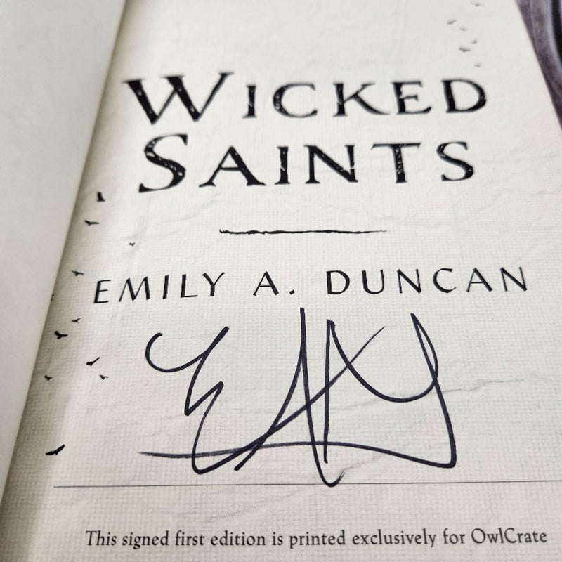 Owlcrate Signed Special Edition - Wicked Saints by Emily A. Duncan