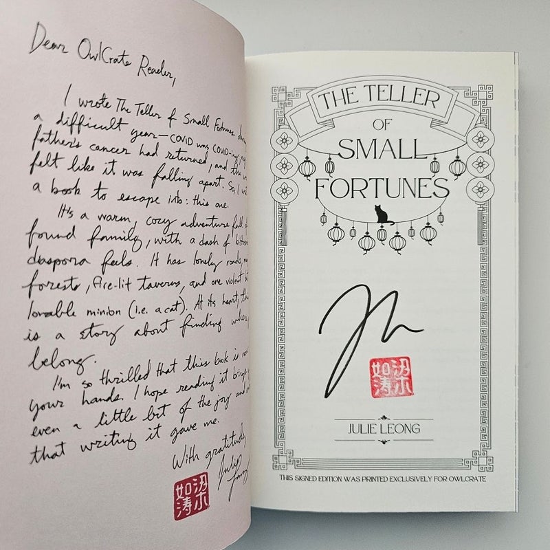 The Teller Of Small Fortunes SIGNED By Julie Leong Owlcrate Special Edition NEW