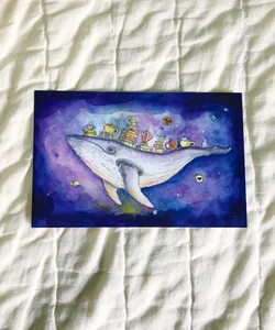 Whale art print 