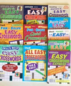 Lot of 6 Dell Penny Press All Easy Crossword Puzzle Books UNSORTED 