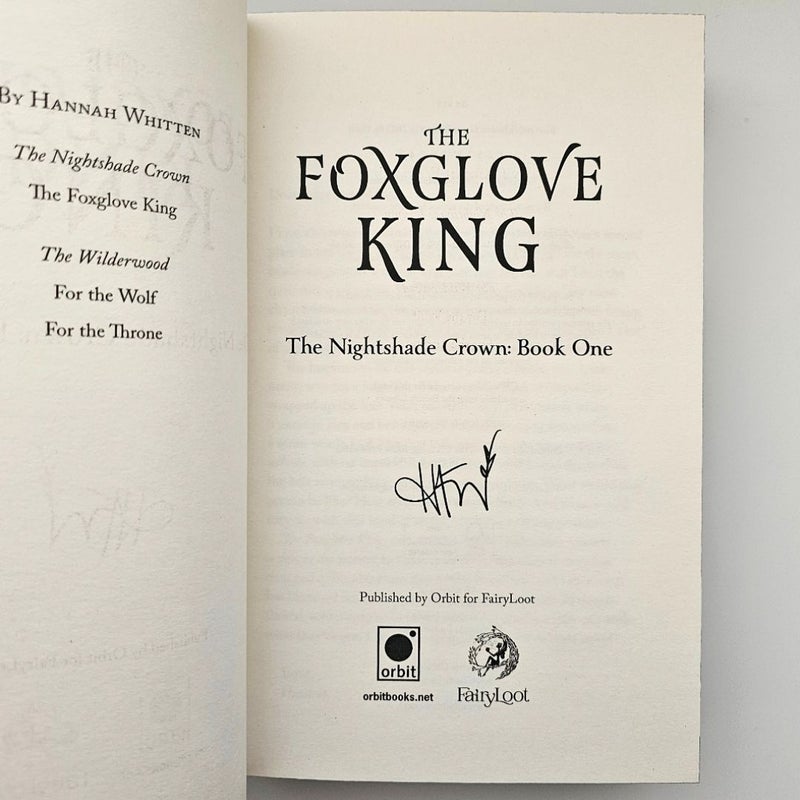 The Foxglove King by Hannah Whitten Fairyloot Exclusive Sprayed Edge Endpaper Art Digitally Signed NEW