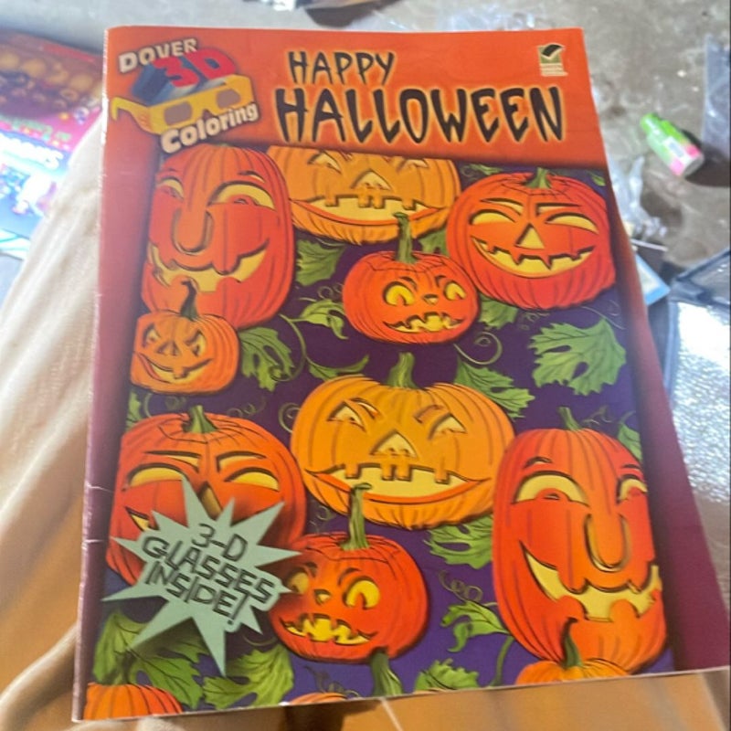 3-D Coloring Book--Happy Halloween