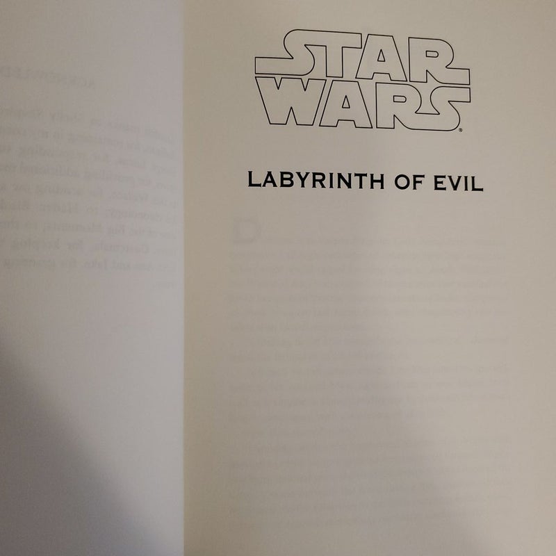 Star Wars 3 book bundle, no dust jackets-Labyrinth of Evil, Cloak of Deception, The Approaching Storm