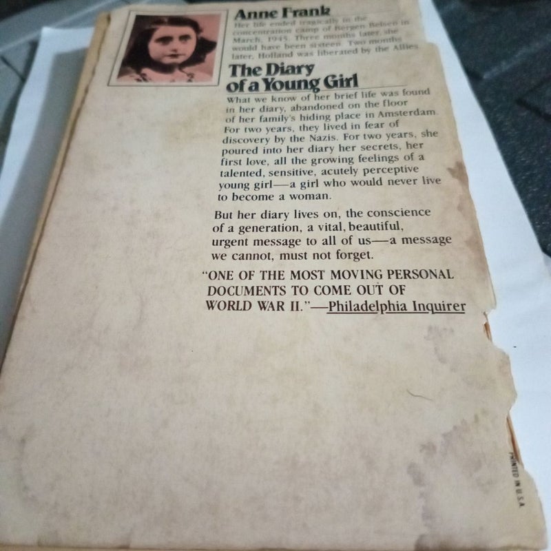 Anne Frank (The Diary of a Young Girl)(First Pocket Books printing Dec 1953)