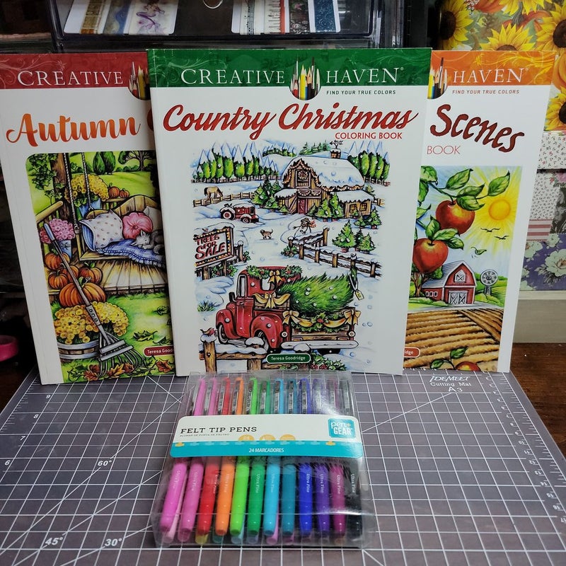 Creative Haven Country Christmas Coloring Book