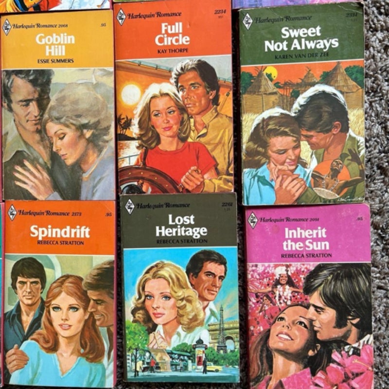 21 vintage harlequin romance books from the 1960’s- 1989’s