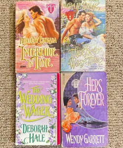 Romance Novels: Interlude in Time/There Never Was a Time/The Wedding Wager/Hers Forever