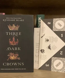 Signed Three Dark Crowns with Owlcrate extras
