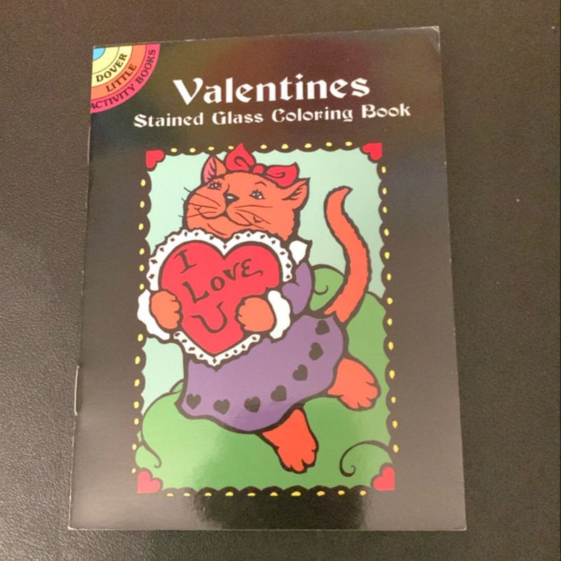 Valentines Stained Glass Coloring Book