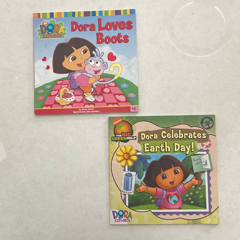 Dora Loves Books & Dora Celebrates Earth Day Reading Bundle 