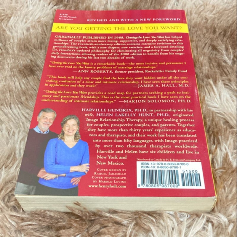 Getting the Love You Want: a Guide for Couples: Second Edition