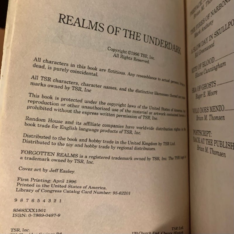 Forgotten Realms: Anthology Set: Realms of Valor, Realms of Infamy, Realms of the Underdark, All First Edition First Printing